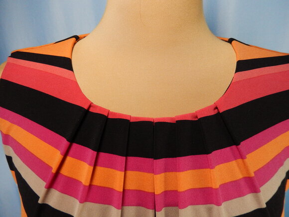 Calvin Klein Multicolored Pleated Neck Sleeveless Career Top Size Medium EUC - Picture 6 of 11